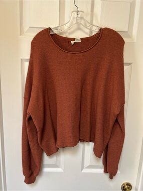 Sky and Sparrow Rust Ribbed Crewneck Sweater